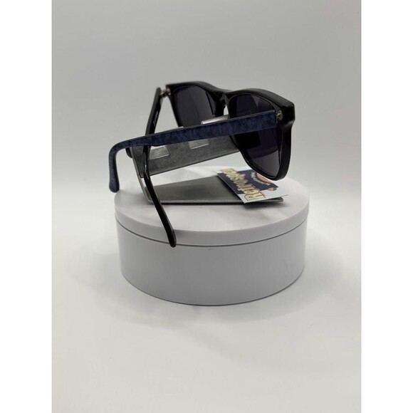 NEW Vintage Sunglasses | Non RX | Browline Rectangle Style | Black & Blue | #838 - Picture 9 of 10